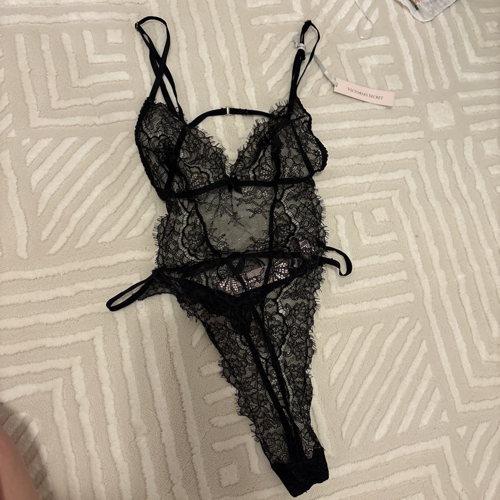 Victoria's Secret Black Lace Chemise